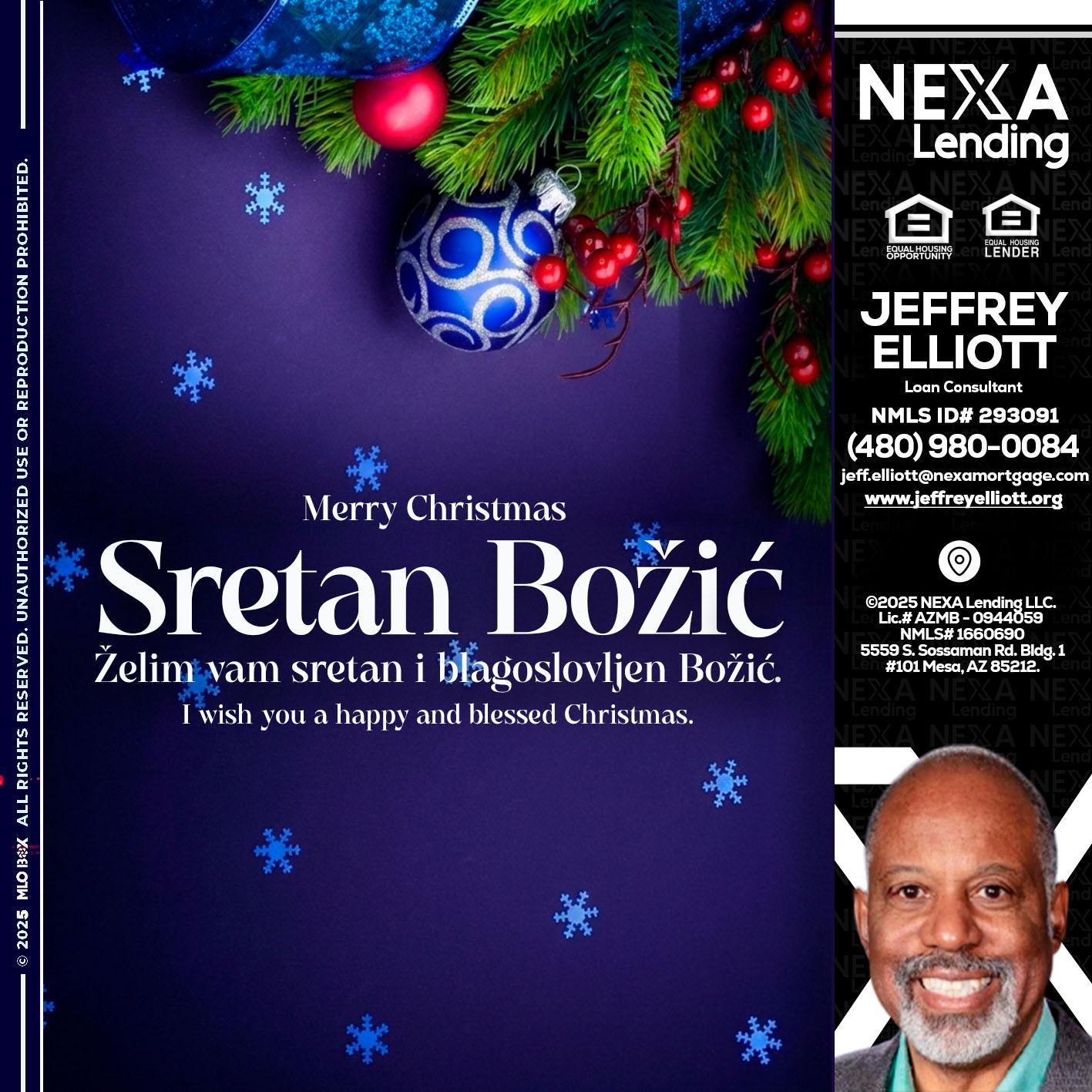 Sretan Božić - Jeffrey L. Elliott -Loan Consultant