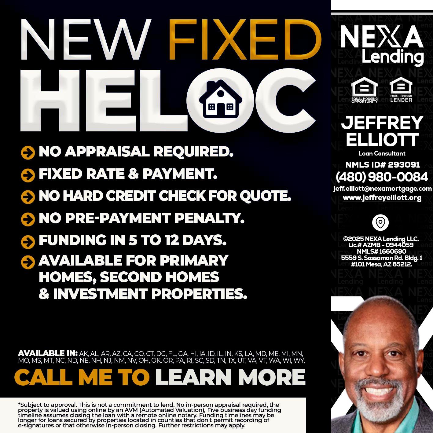 HELOC - Jeffrey L. Elliott -Loan Consultant