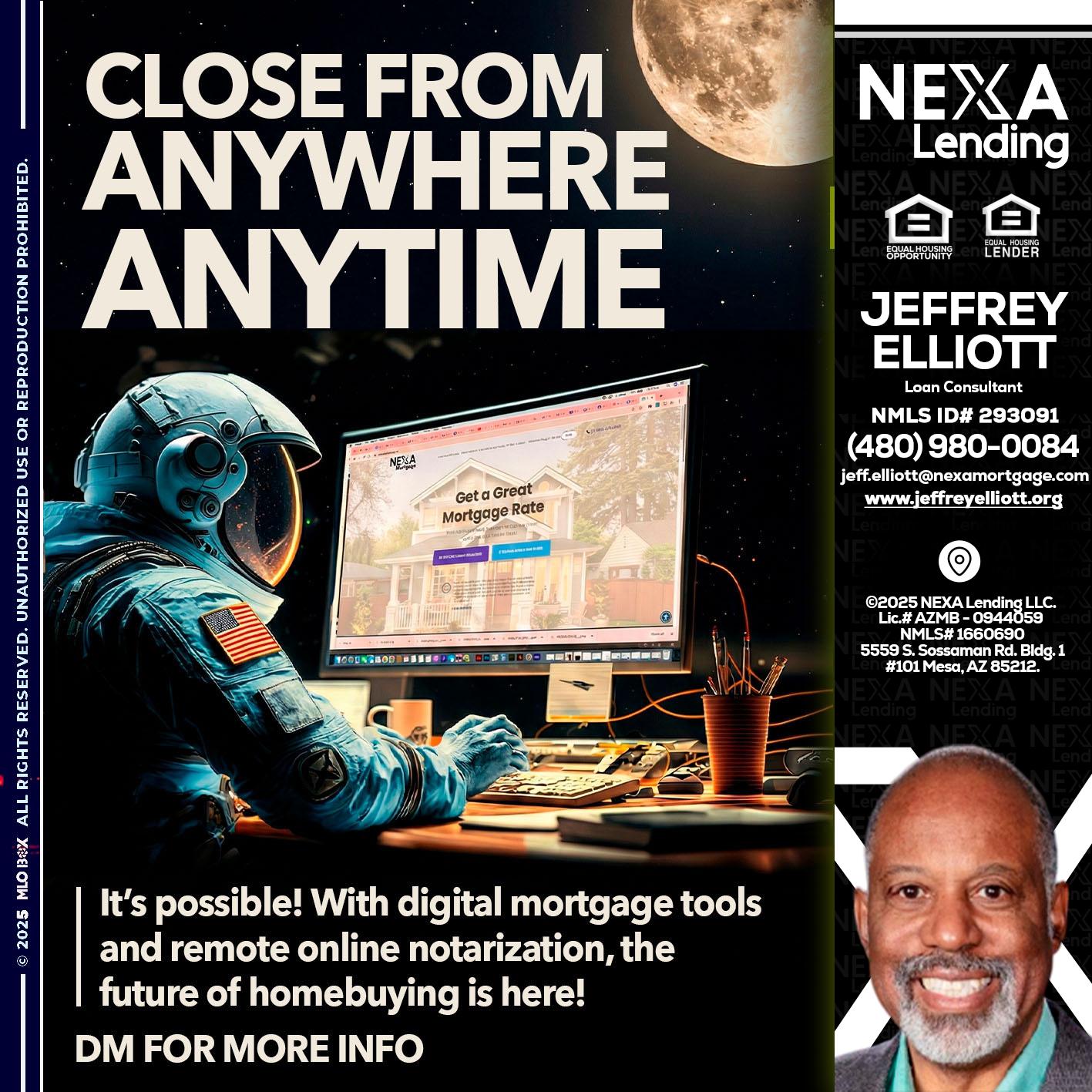 close from - Jeffrey L. Elliott -Loan Consultant