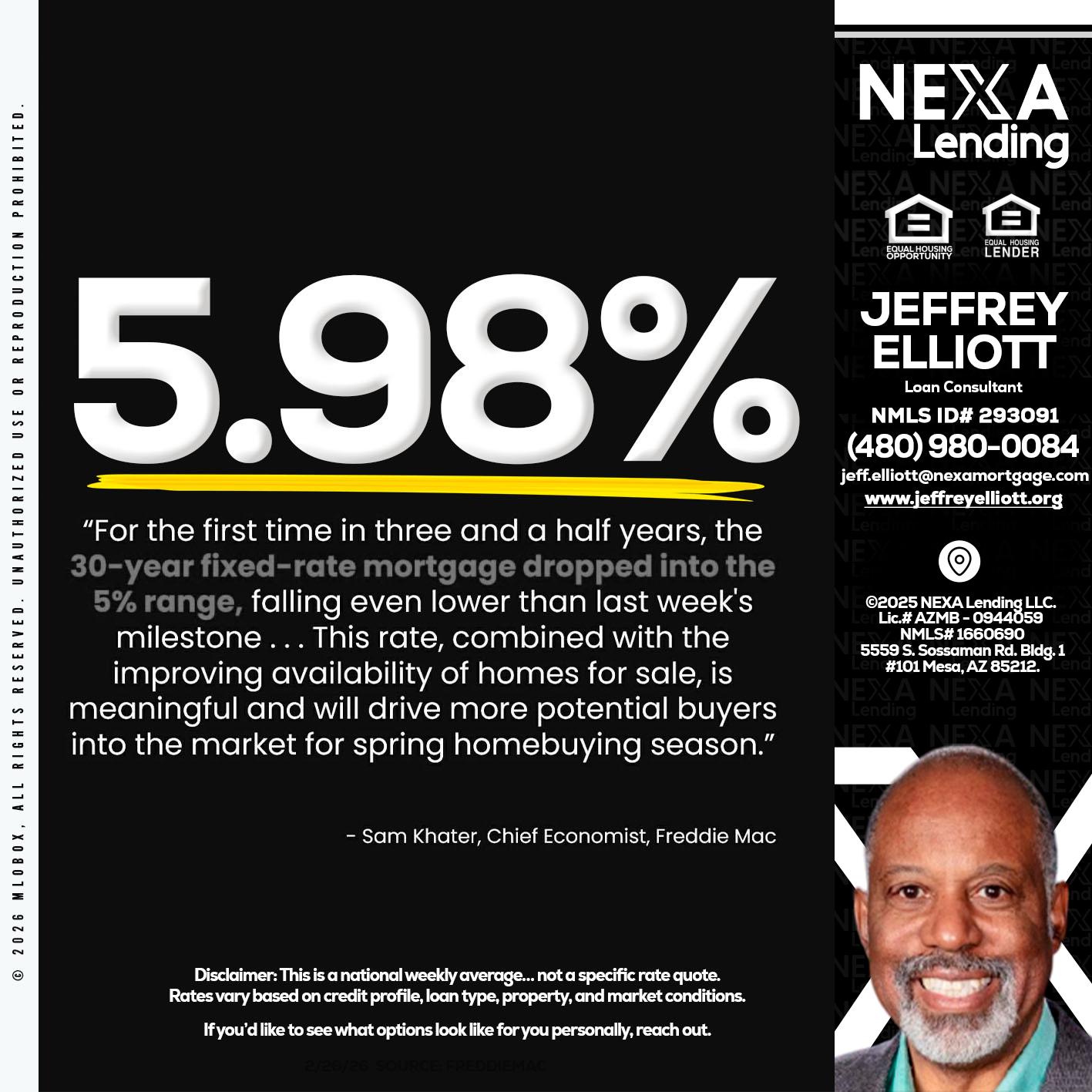 5.98% - Jeffrey L. Elliott -Loan Consultant
