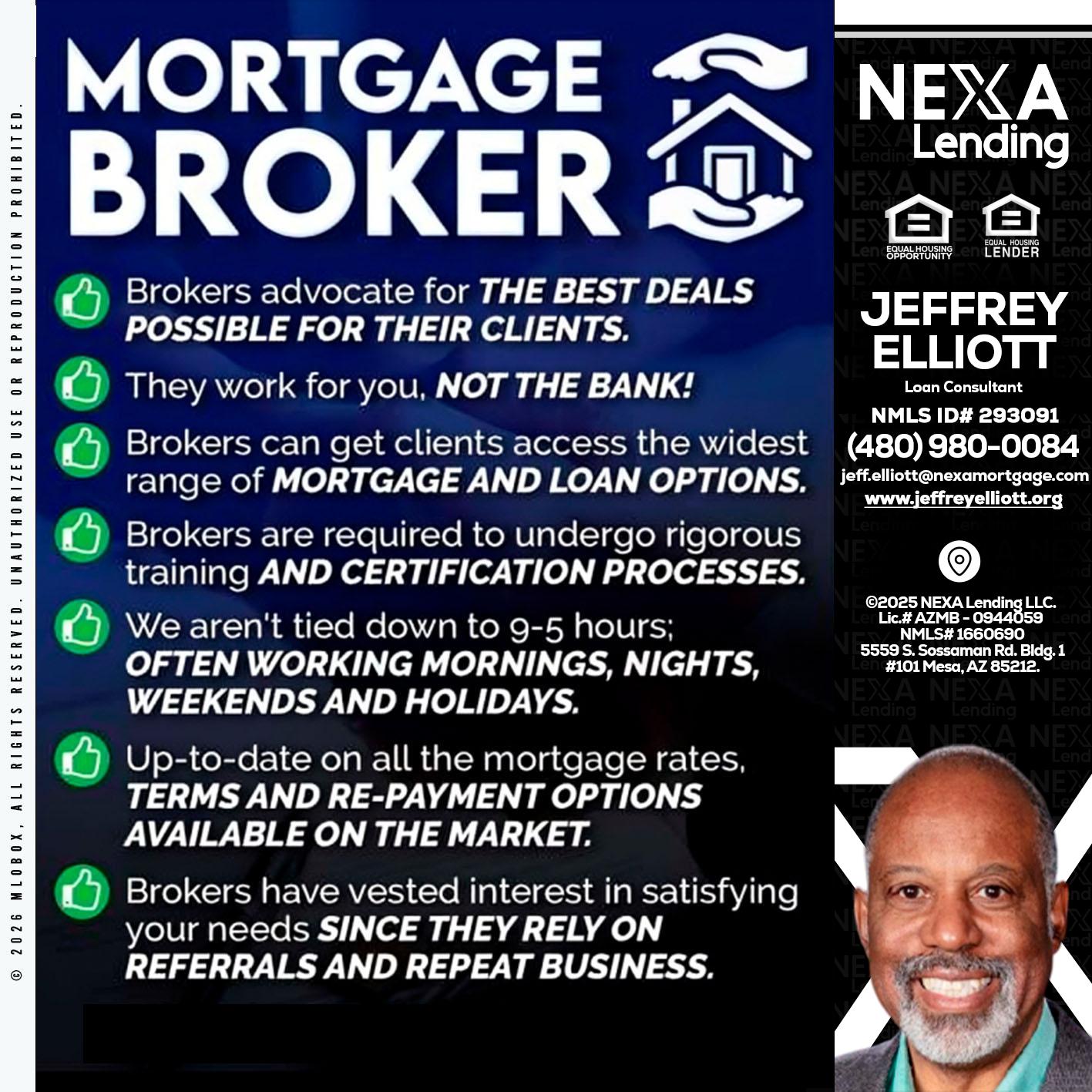 MORTGAGE BROKER - Jeffrey L. Elliott -Loan Consultant