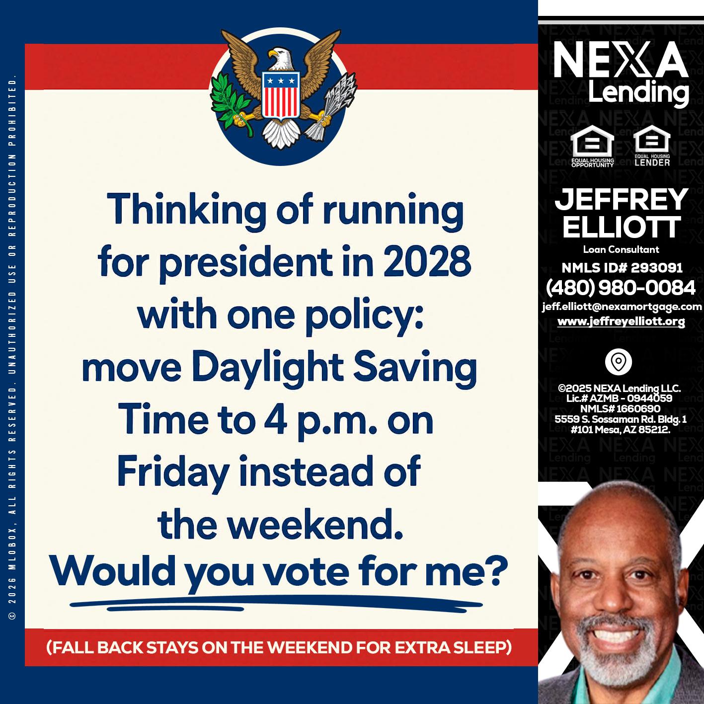 THINKING OF RUNING - Jeffrey L. Elliott -Loan Consultant
