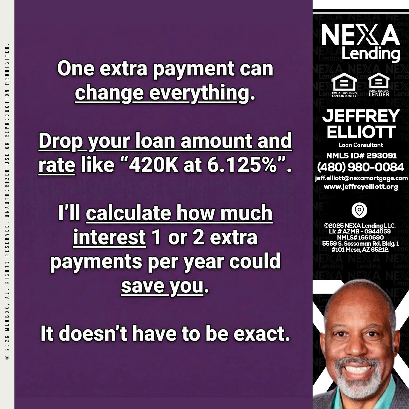 ONE EXTRA - Jeffrey L. Elliott -Loan Consultant
