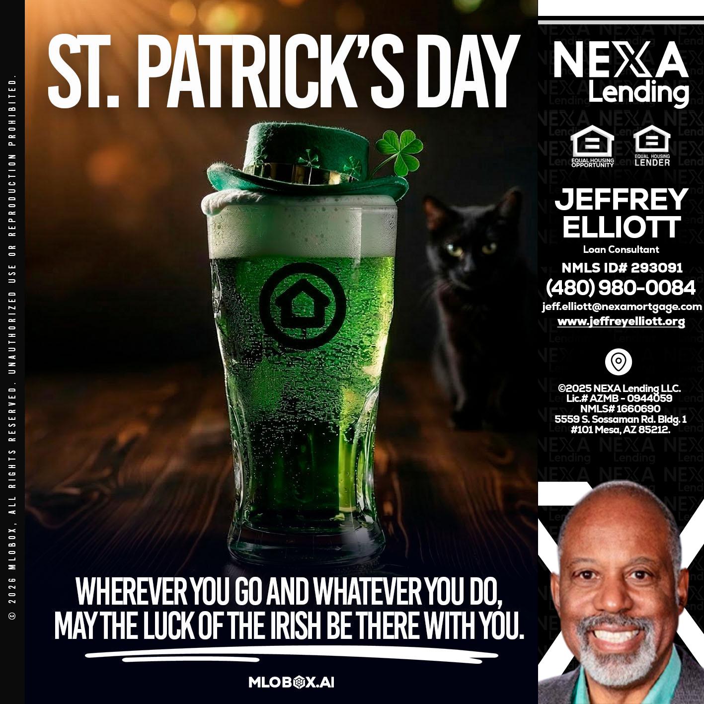st. Patricks day - Jeffrey L. Elliott -Loan Consultant