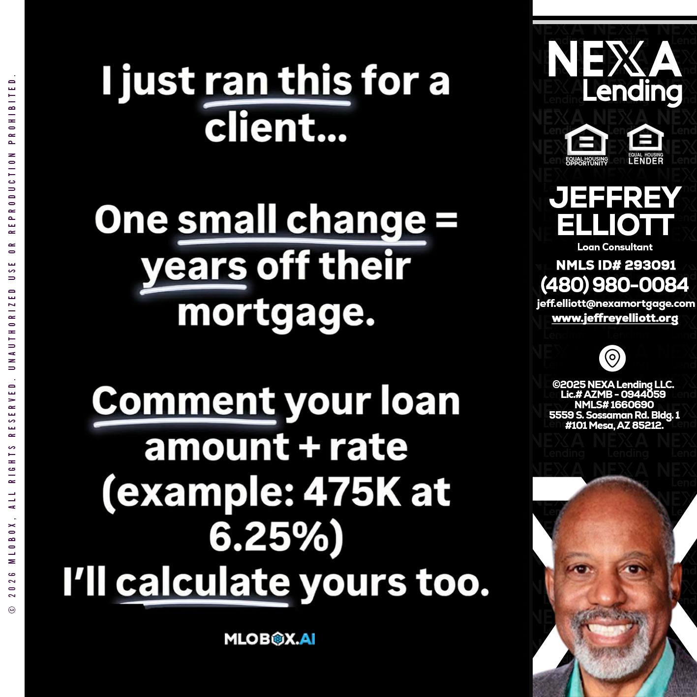 I JUST RAN - Jeffrey L. Elliott -Loan Consultant