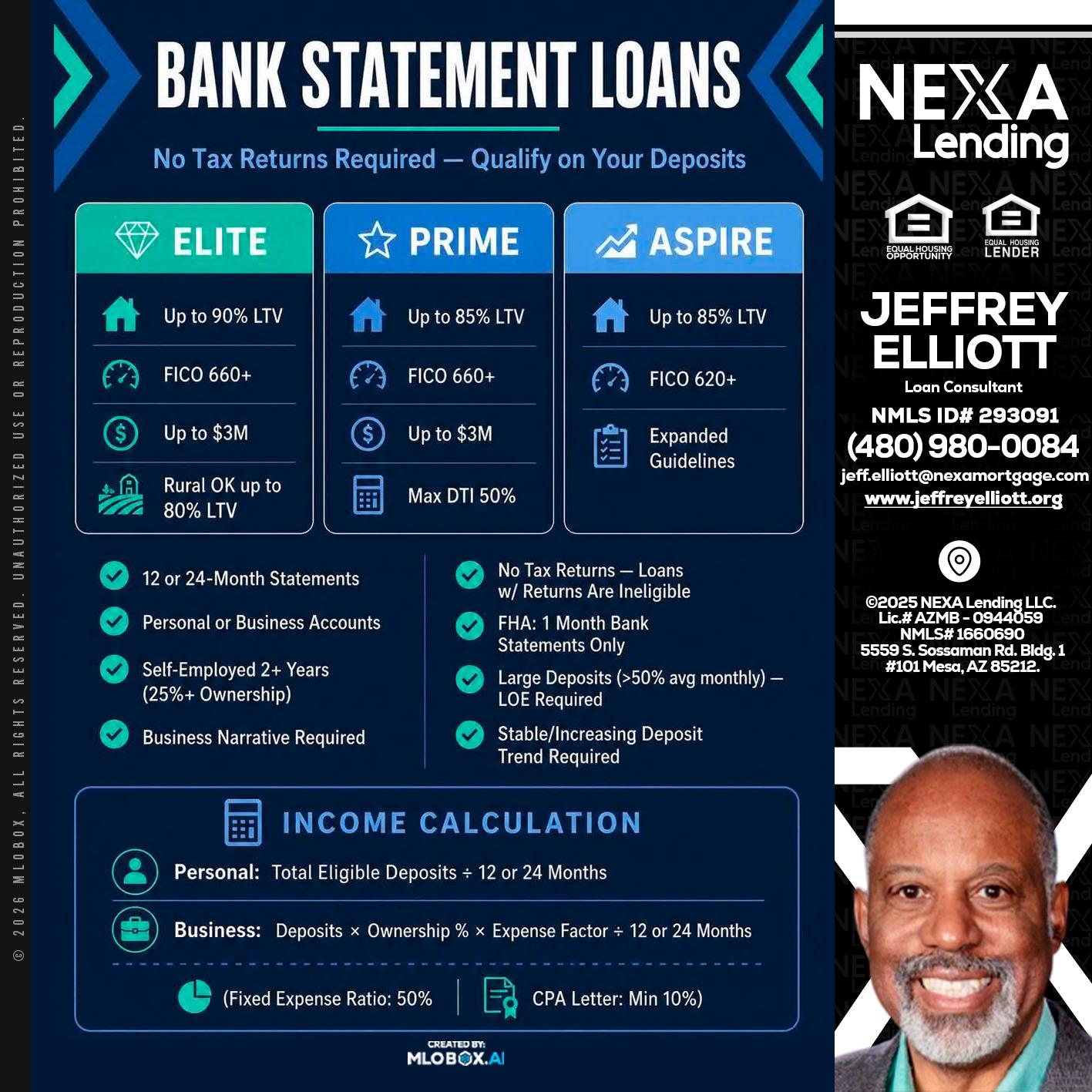 BANK STATEMENT - Jeffrey L. Elliott -Loan Consultant