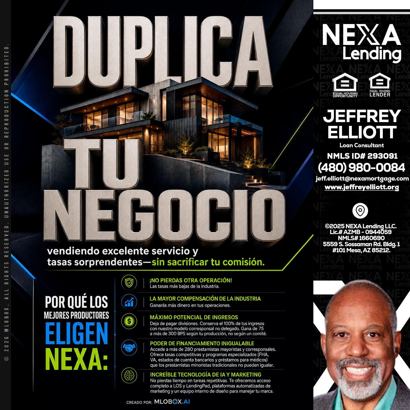 DUPLICA TU NEGOCIO - Jeffrey L. Elliott -Loan Consultant
