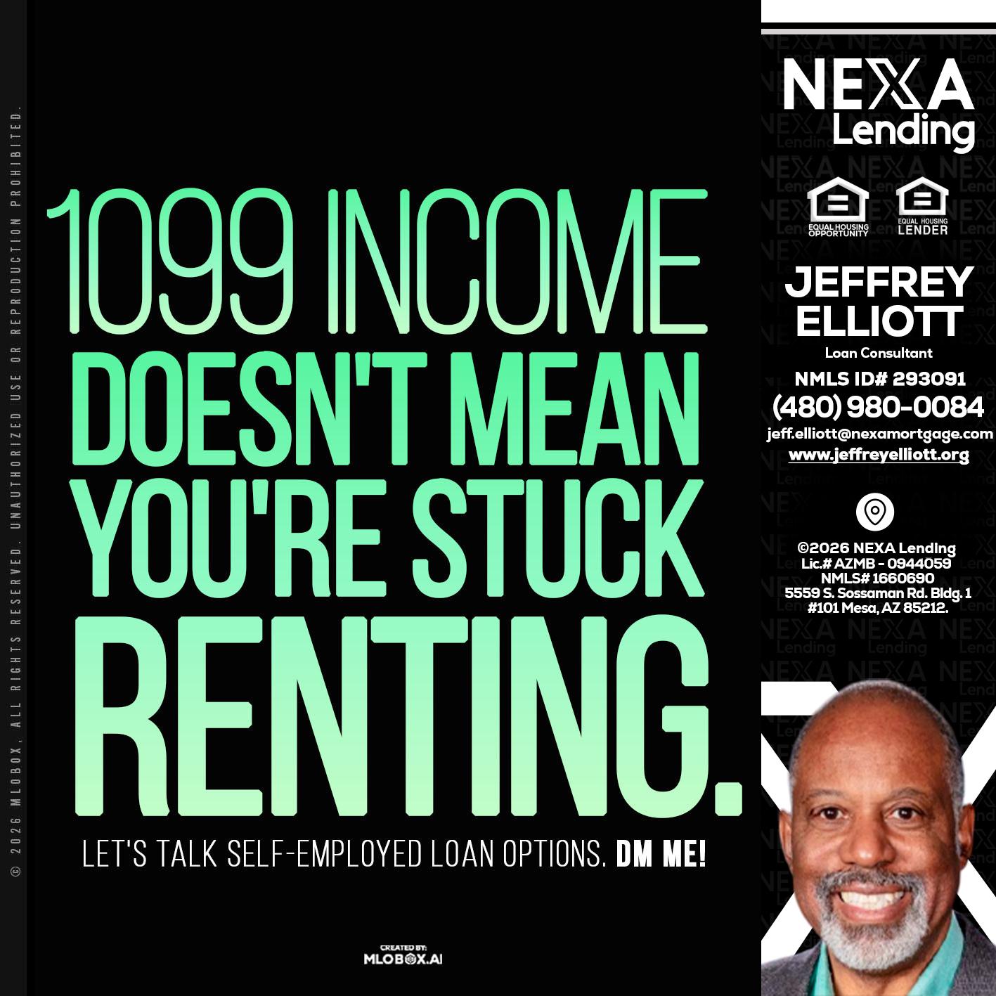 1099 income - Jeffrey L. Elliott -Loan Consultant