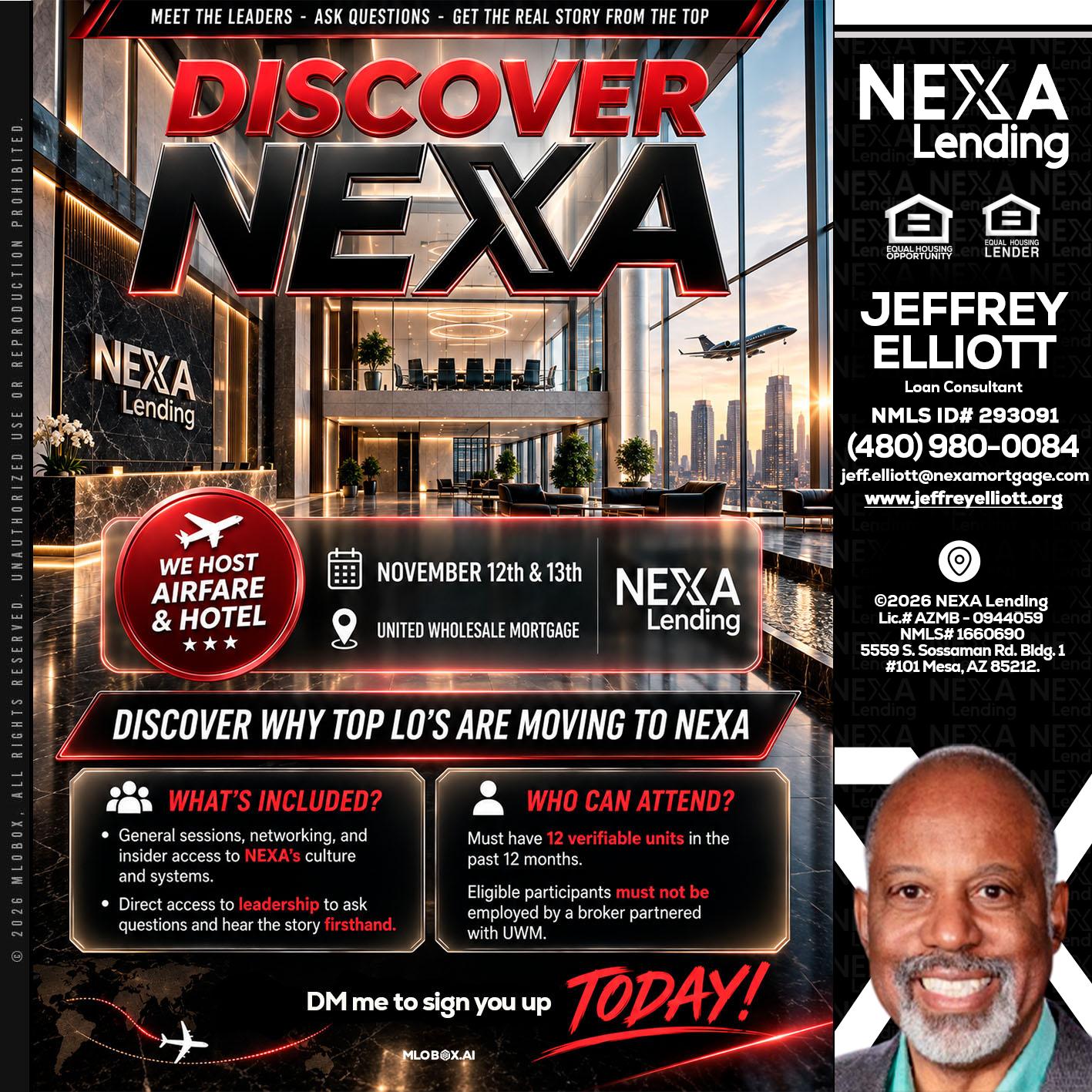 DISCOVER NEXA - Jeffrey L. Elliott -Loan Consultant