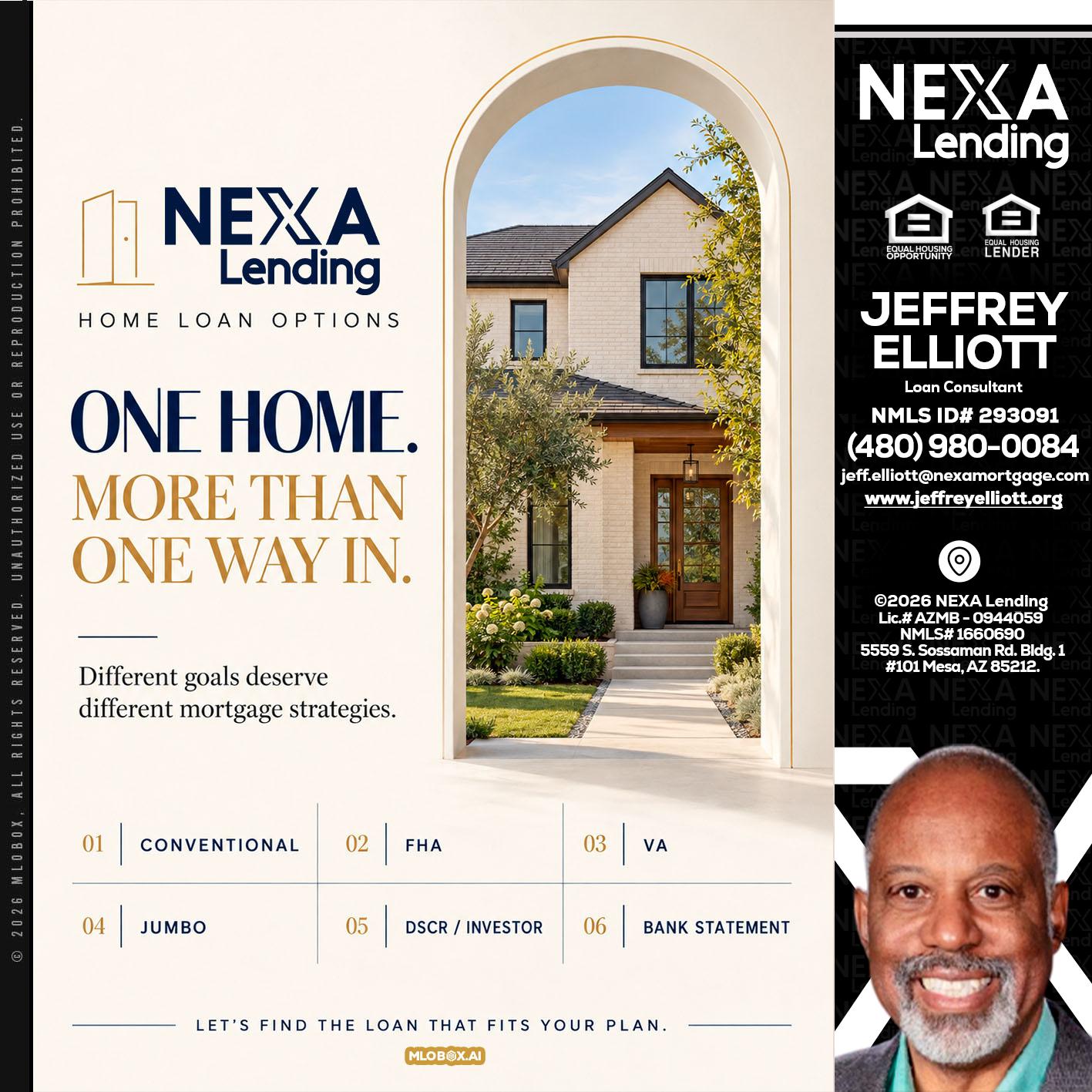 ONE HOME - Jeffrey L. Elliott -Loan Consultant